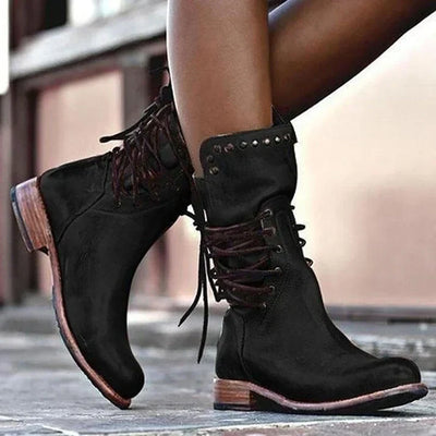Lacey™ - Stilvolle Lederstiefel mit Schnürung